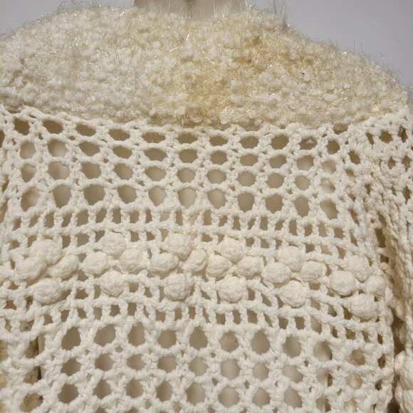Chunky Crochet Crop Cardigan Top Shrug XS/S - Picture 14 of 14
